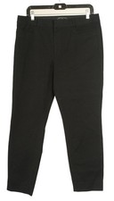Banana Republic Dress Pants 12 Black Sloan Straight Pockets Flat Front Stretch