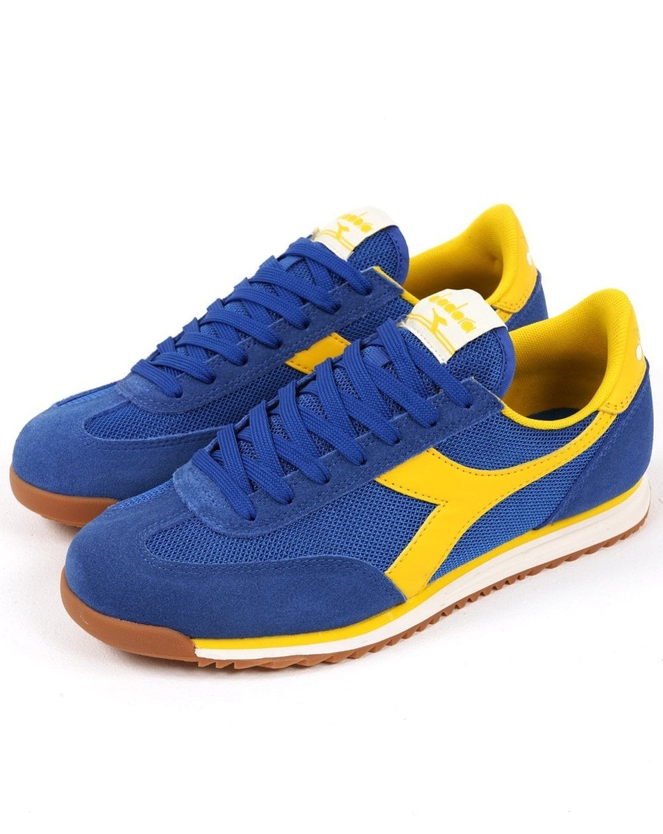 Diadora Cross Trainers Royal Blue/Yellow - Sneakers, Footwear