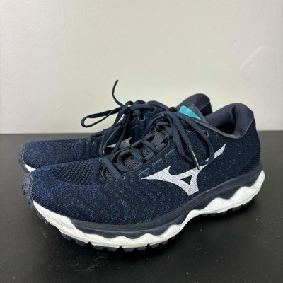 Mizuno Men s Sz 7 Wave Sky Waveknit 3 Blue Black Shoes Running Sneakers