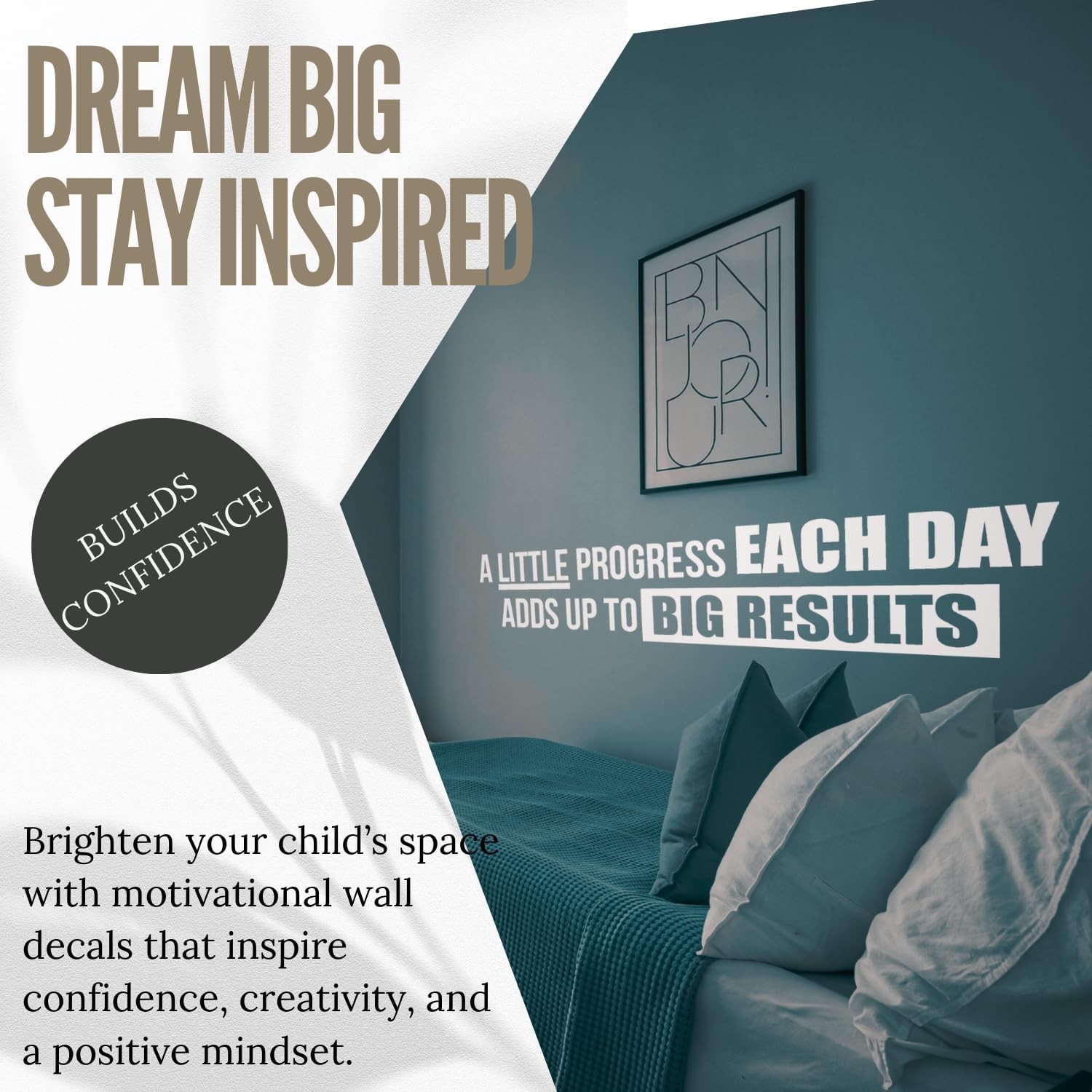 My Vinyl Story - A Little Progress Each Day Wall Decal - 42x10 inches, Black 