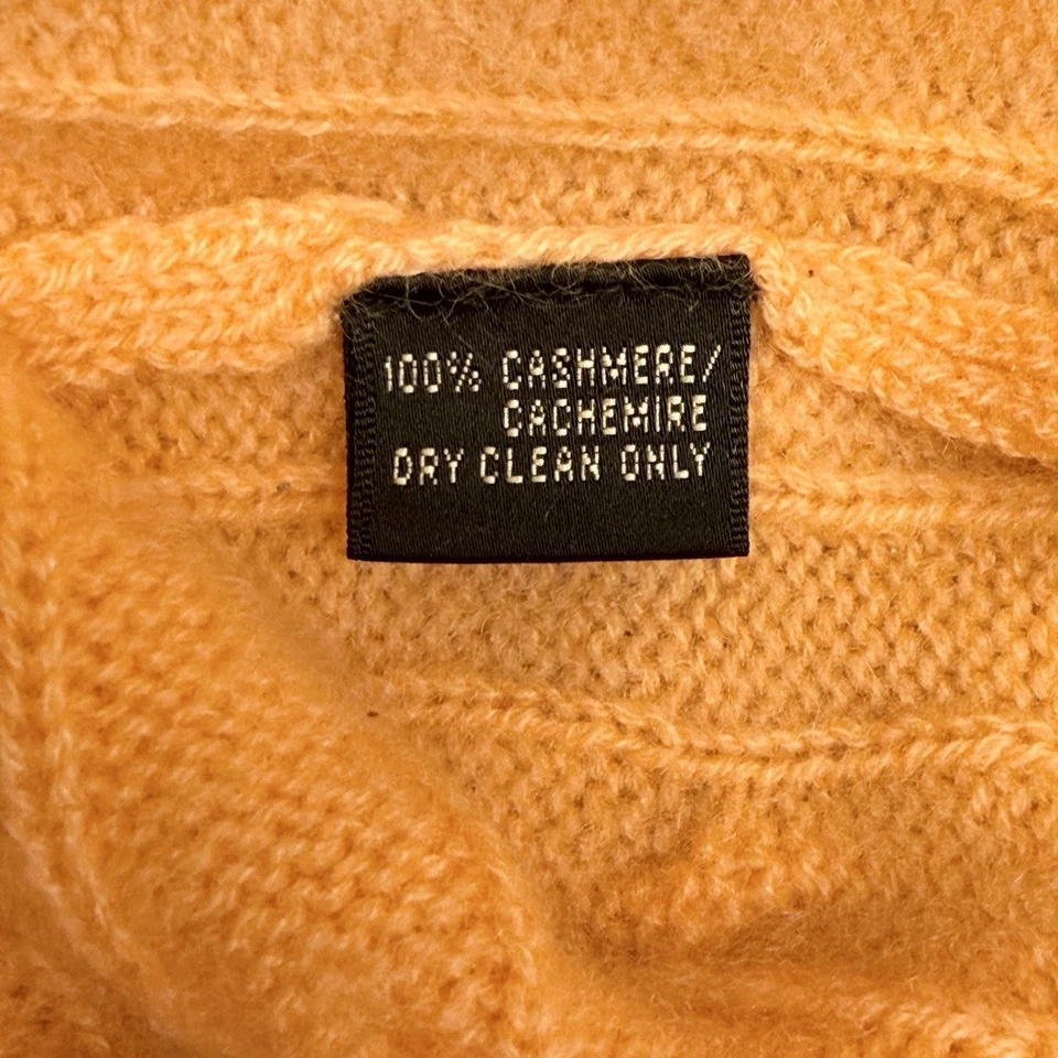 Suéter Ralph Lauren Etiqueta Negra Para Mujer Talla L Delgado Naranja Tejido con Cable Cachemira Foto 4 de 4