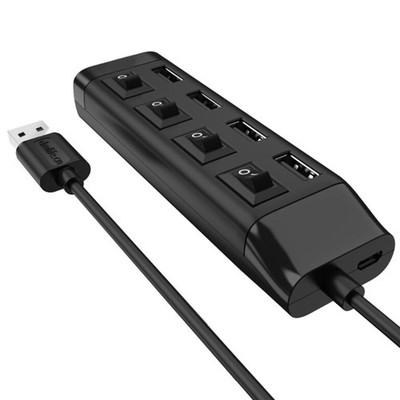 Universal USB Hub 4 Port USB 2.0 Spiltter Adapter Cable with Power Switch