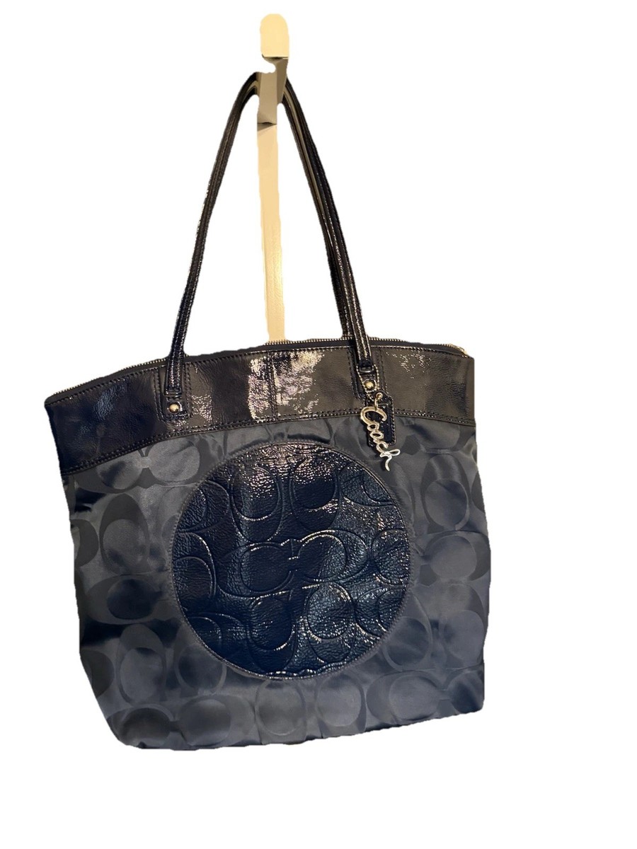 Pre-loved Vintage Coach Navy Large Purse Shoulder Bag | eBay display picture 1