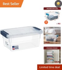 Organize Effortlessly with 15 Quart Stackable Clear Storage Bins - White Lids