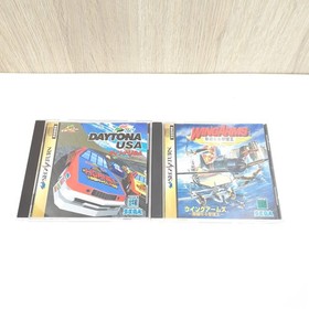 SEGA SATURN Gray Console bundle with 2 controllers & 5 Japanese games tested