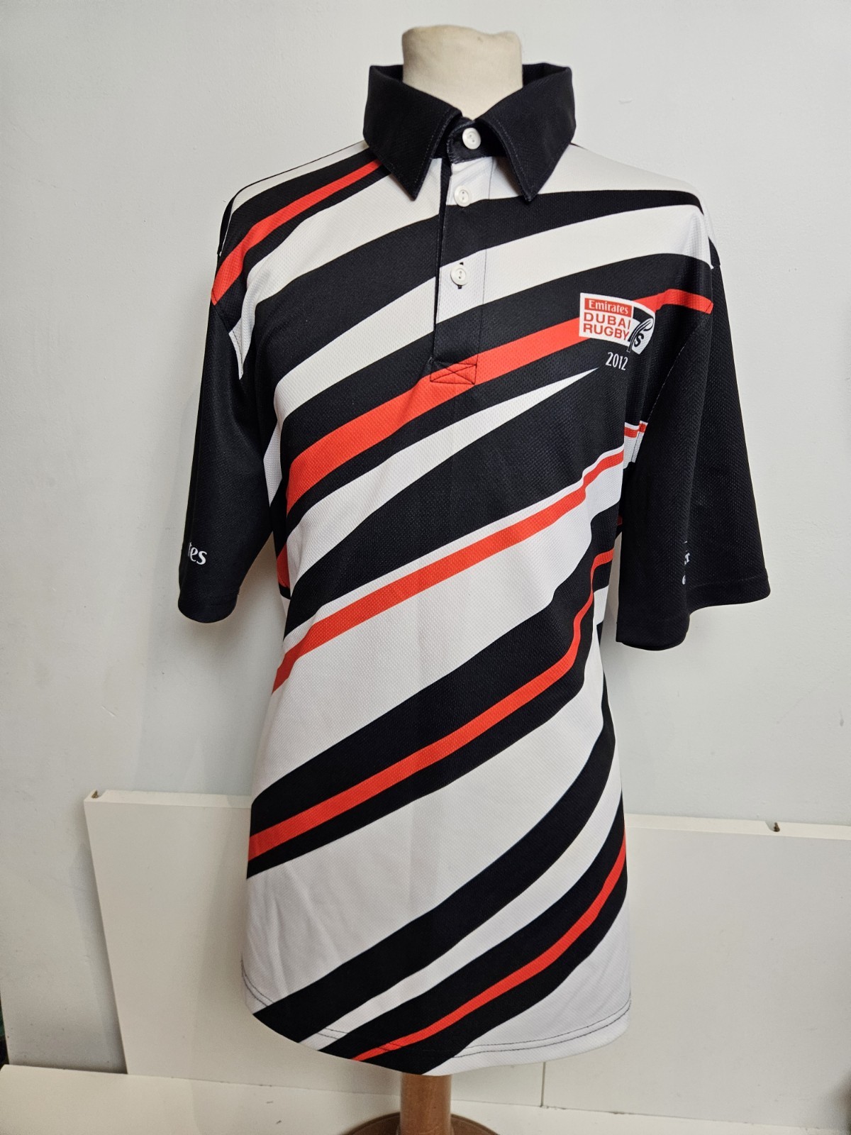 Gilbert Dubai Rugby 7s Shirt Mens Full Print Front Row Button Up 2012 UK XXL image 2
