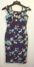 Quiz Multi Coloured Floral Bardot Bodycon Dress Size 12