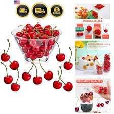 Fake Cherry Decorations Artificial Fruit for Party Home Kitchen Photography 5...
