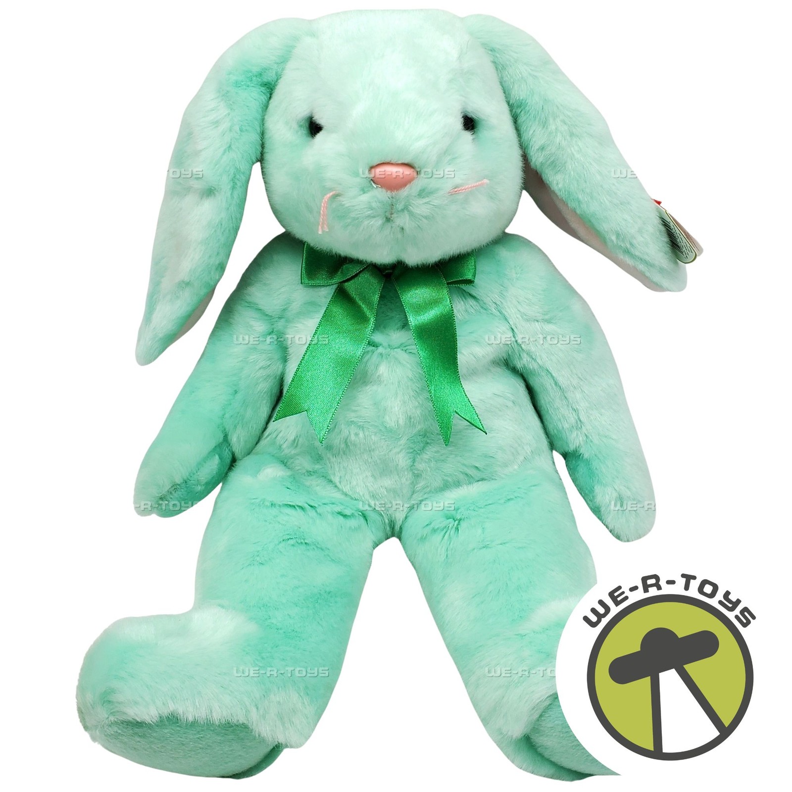 Ty Buddy Hippity the Rabbit with Green Ribbon 14 Inch Easter Plush