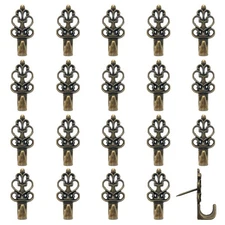 Push Pin Hangers，20 Pcs Zinc Alloy Pin Hooks Picture Hanging Nails for Home O...