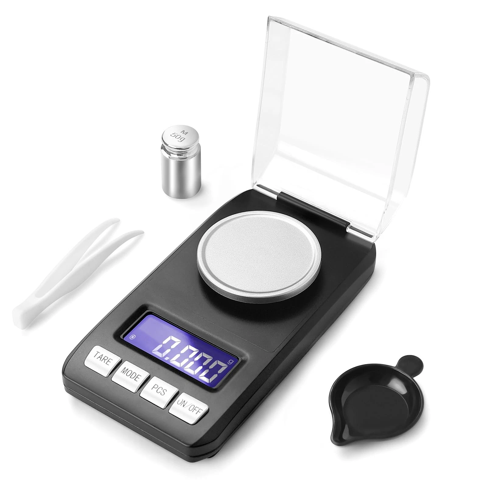 Muaket 0.001g/50g Digital Milligram Scale, Portable Micro Scales with Black
