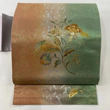 Obi Good conditionObi masterpiece, flowers, arabesques, gold and silver,