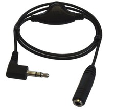 10inch 3.5mm In-Line Volume Control Adapter for Headphone Black