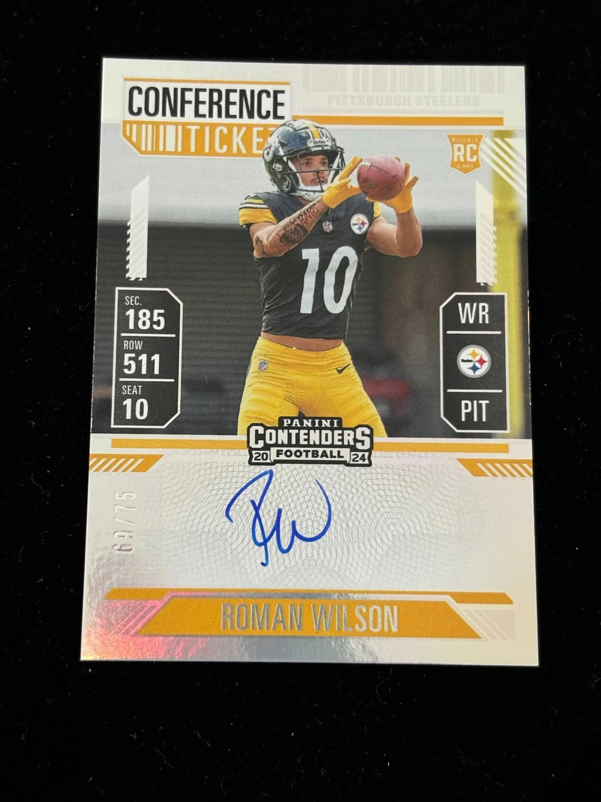 Roman Wilson 2024 Panini Contenders Conference Ticket #124 RC Rookie Auto 69/75