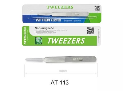 Atten ~ Stainless Steel Tweezers ~ AT-113