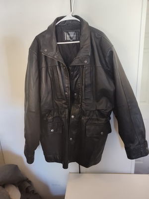 #ad Mazzoni Black Button Zipper Snap Collared Jacket 2X Men#x27;s Regular Mid Length $32.00