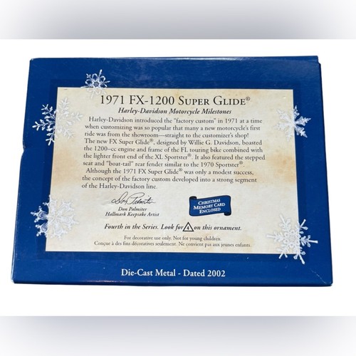 Ornamento Hallmark Keepsake Harley Davidson 1971 FX-1200 Super Glide nuovo con scatola, 2002 - Foto 2 di 4