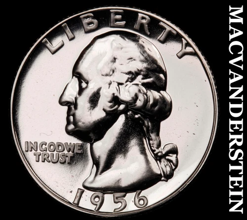 1956 Silver Washington Quarter - Choice Gem Proof  Lustrous  No Reserve  #G8993