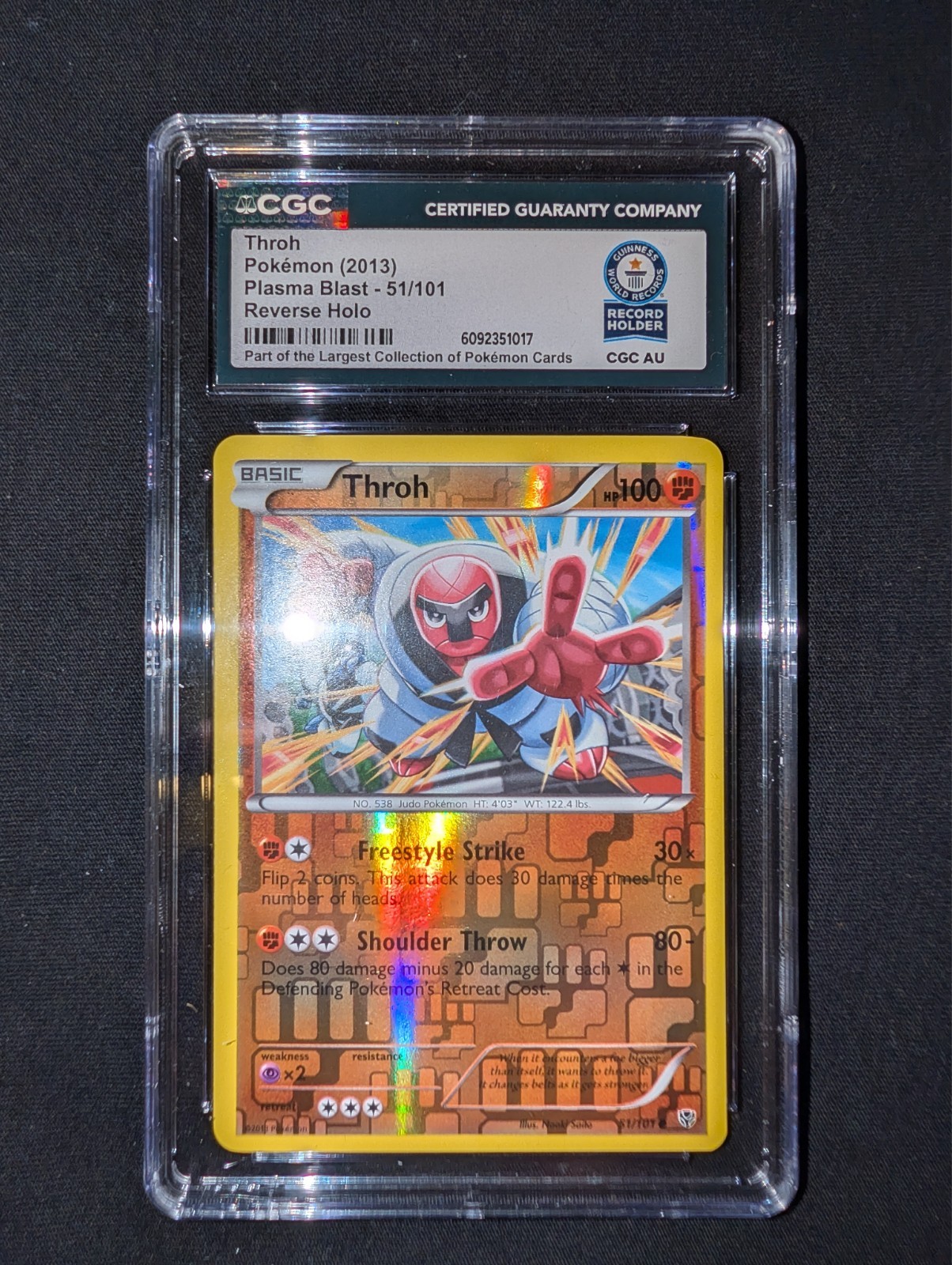 Guiness World Record Holder 1 of 1 Throh 51/101  Reverse Holo (Plasma Blast)