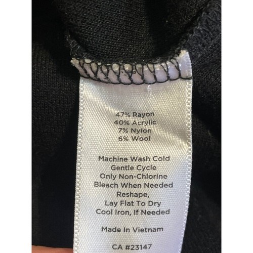 Talbots Giacca con Cappuccio Misto Lana Full Zip Bottone Nero Taglia 1X - Foto 5 di 5