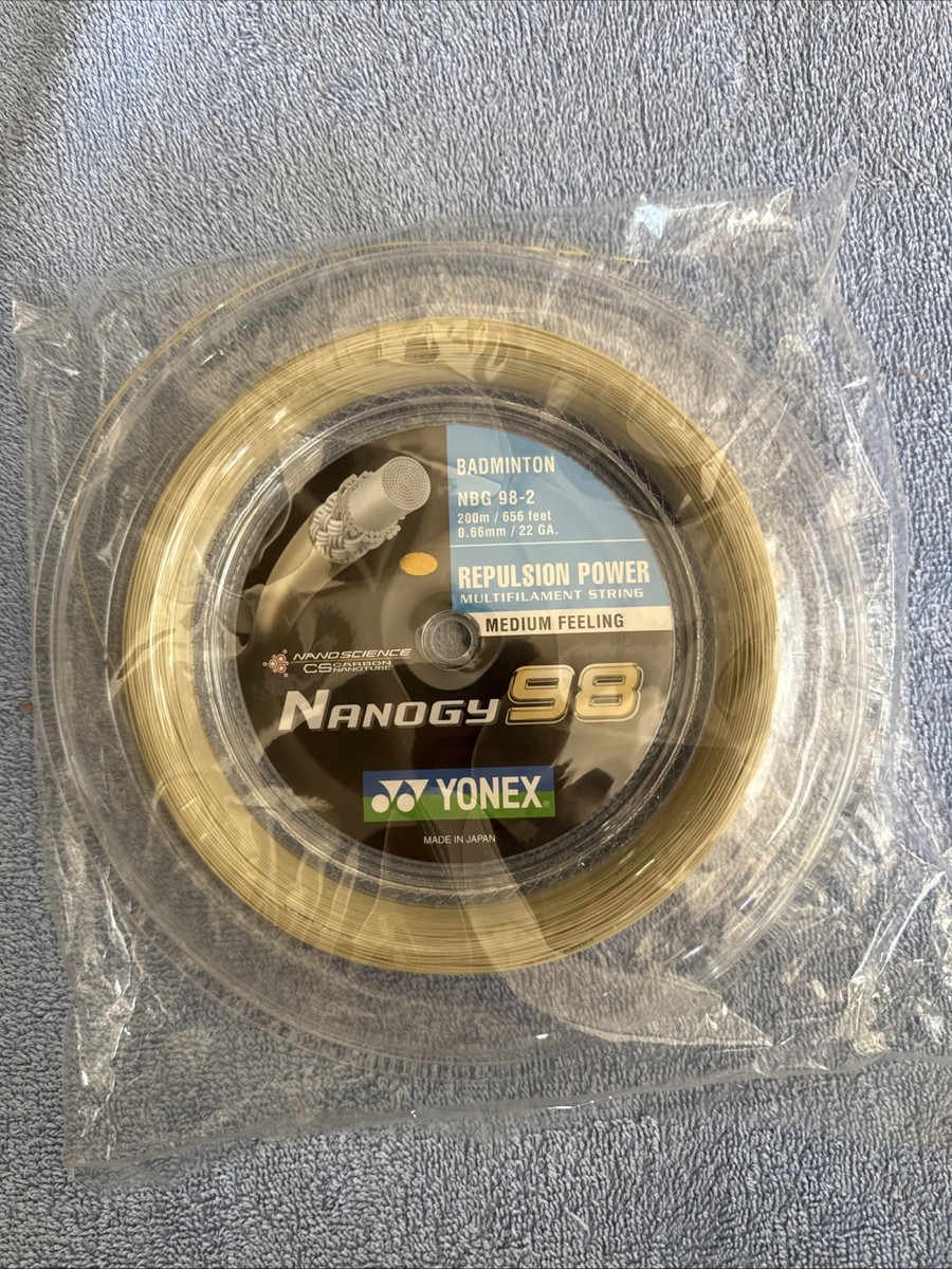 New Yonex Nanogy 98 656ft 200m Reel Badminton String. Cosmic Gold