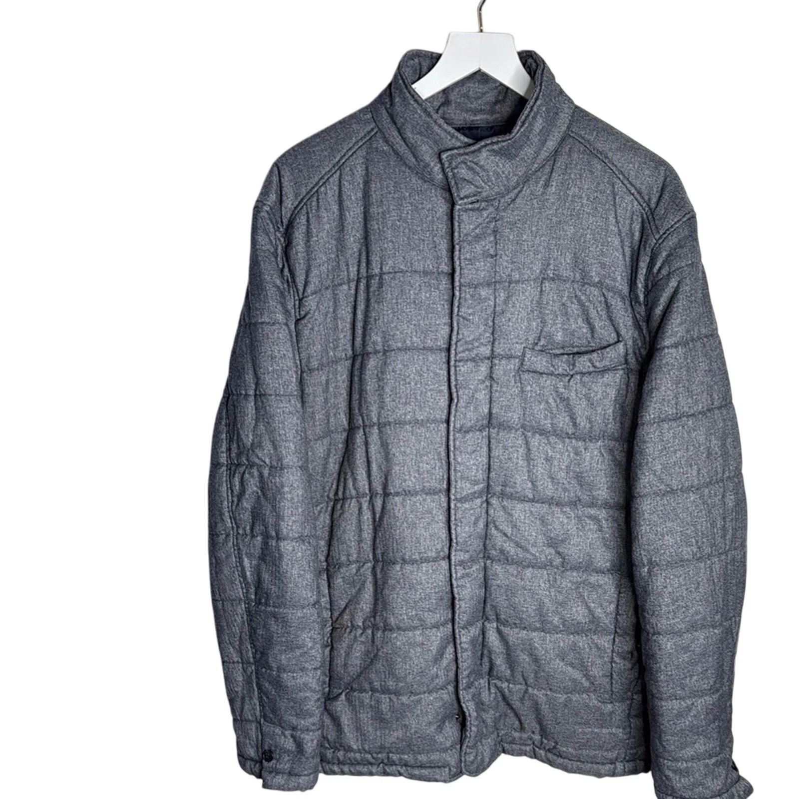 Banana Republic Men’s Heather Blue Quilted Puffer Jacket Coat Sz XL