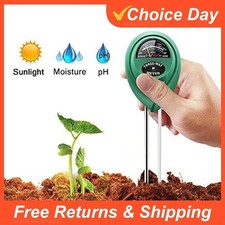 Soil PH Tester Kit 3-in-1 Water Moisture Light Meter For Garden Plant Flower.