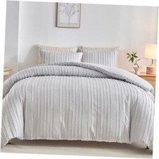 Light Grey Tufted Duvet Cover Set Size, Striped Textured Duvet Queen Lightgrey