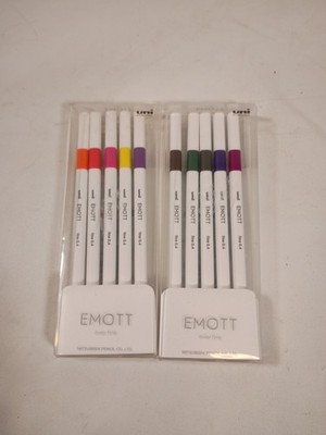 Uni EMOTT Ever Fine 0.4mm Fine Liner Markers 5 Color Sets No.2 & No.3  Lot of 2