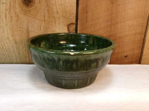 Vintage Haeger 33 USA Pottery Chartreuse Green Glazed Round 6" Bowl Planter