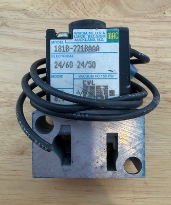 MAC Valve 181B-221BAAA Solenoid Valve with Sub-Base, 24V AC