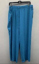 Soho Apparel NWT Women's XL Blue Textured Cropped Lounge Pants
