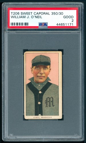 1909-11 T206 Sweet Cap Pink Portrait - William O'Neil (O'Neill) PSA 2+ Free Ship