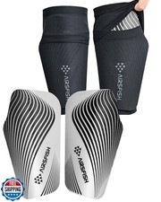 Airsfish Soccer Shin Guards for Kids Adults, CE Certified Shin Pads Sleeves D
