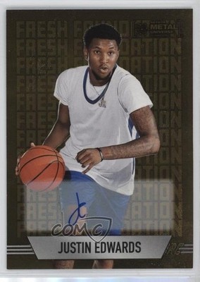 2024 Skybox Metal Universe Champions Gold 5/10 Justin Edwards Rookie Auto RC 6o2