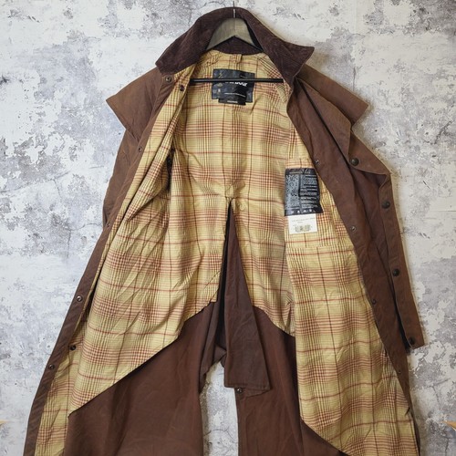 Barbour Stockman Long Wax Jacket Unisex Small Drover Highwayman Coat C - Picture 4 of 15
