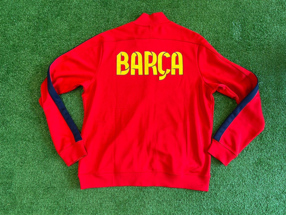 Nike Barcelona Red Jacket XL Soccer Authentic Zipper Retro