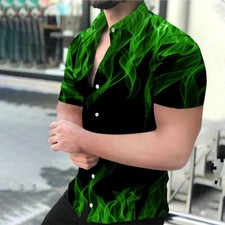 Mens Short Sleeve Shirt New Casual Button Down Shirts Slim Fit Formal Tops