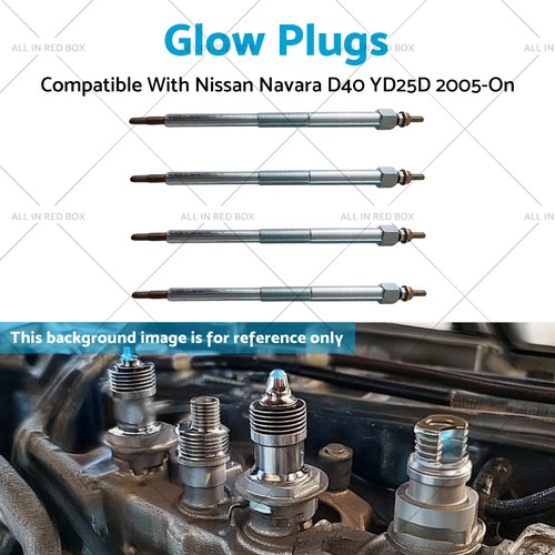 4pcs Glow Plugs Suitable For NISSAN NAVARA D22 D40 YD25D R51 X-Trail 2005-On - Picture 6 of 6