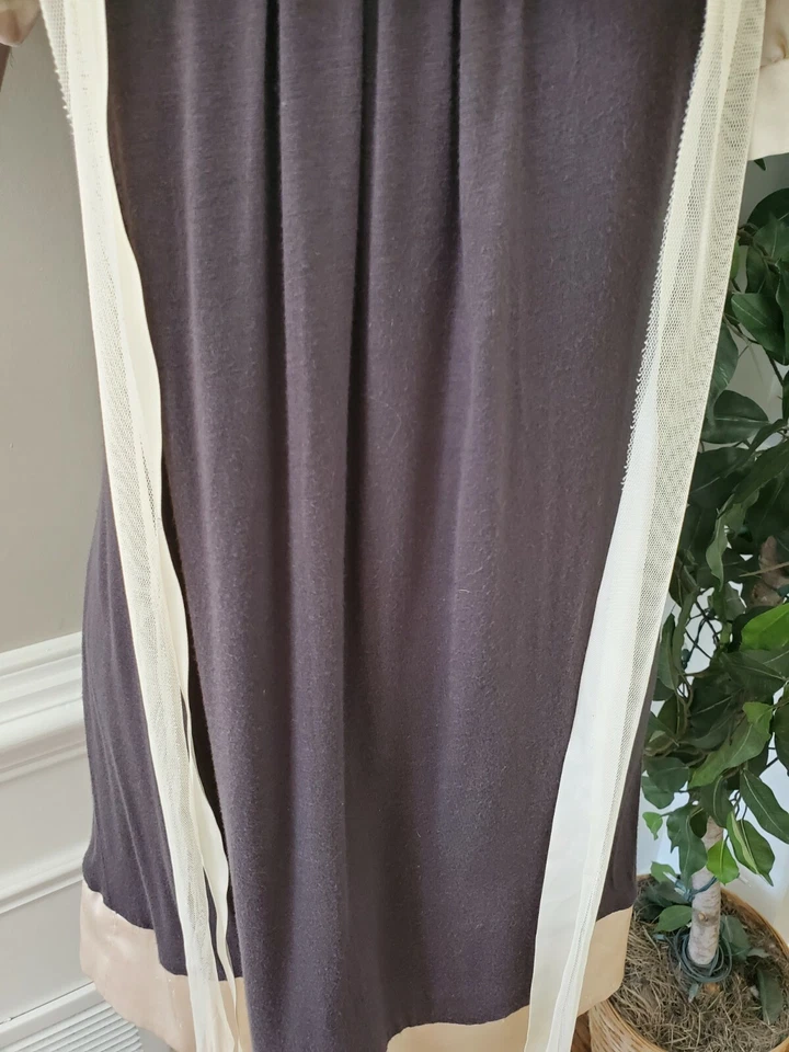 Vestido para mujer S Line marrón poliéster cuello redondo manga corta hasta la rodilla talla S Foto 3 de 4