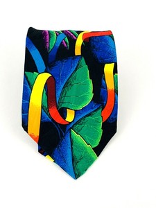 Rush-Limburgh-Mens-Silk-Tie-No-Boundaries-Vintage-60-Inches-Made-in-USA-Leaves
