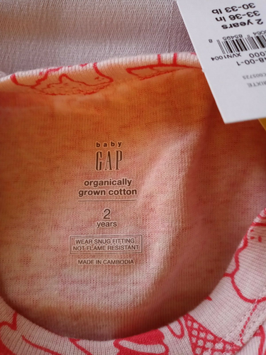 Pijama gráfico de algodón orgánico para helado Baby Gap Girl/NUEVO CON ETIQUETAS/talla 2 años - Imagen 6 de 11