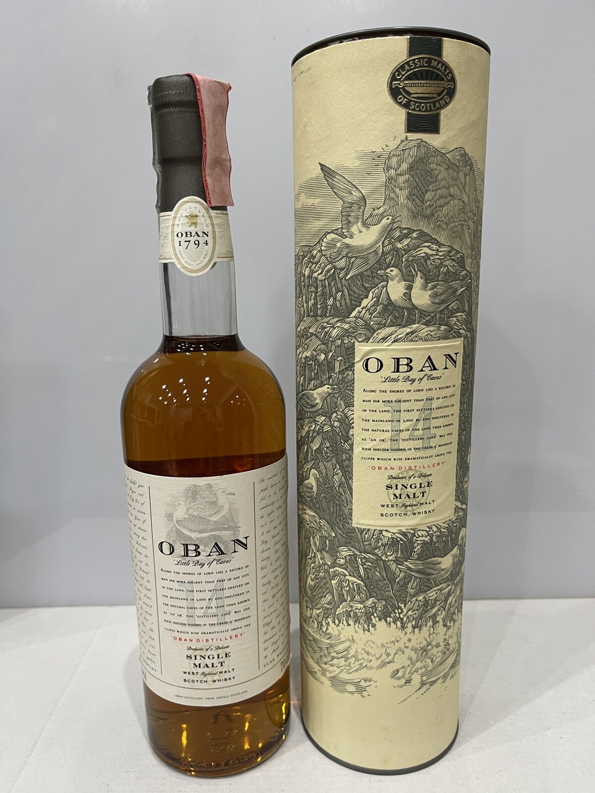 OBAN 14YO SINGLE MALT SCOTCH WHISKY 43% VOL 70 CL CLASSIC MALT OLD VERSION A/3