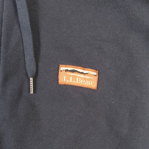 L.L. Bean Full Zip Hoodie Fleece Sherpa Lined Men's L Navy Blue Hooded 512273 - Picture 7 of 13