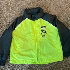 Nike yellow neon windbreaker zip up hooded jacket 18M