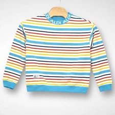 Aldi Gear 2024 Womens Med. Striped Pullover Sweatshirt Crewneck Pullover Spring