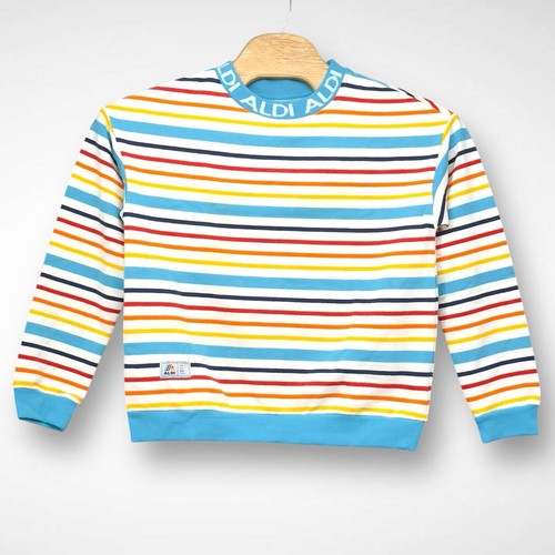 Aldi Gear 2024 Womens Med. Striped Pullover Sweatshirt Crewneck Pullover Spring