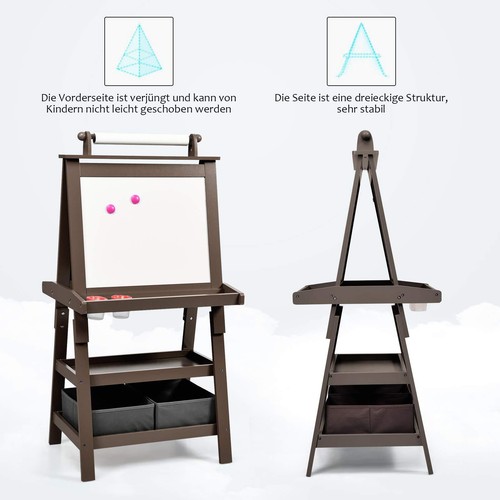 3 in 1 Kindertafel Staffelei Whiteboard&Kreidetafel&Zeichenpapier Standtafel - Zdjęcie 7 z 28