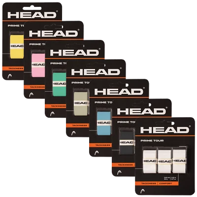 HEAD RACKET GRIP PRIME TOUR OVERGRIP 3ER-PACK WEISS GRAU SCHWARZ BLAU GELB