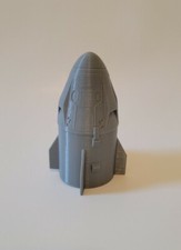 3D Printed 1/48 SpaceX Dragon Capsule Display 6.7" Grey PLA Plastic. Made in USA